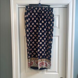LOFT Navy Floral Print Pants